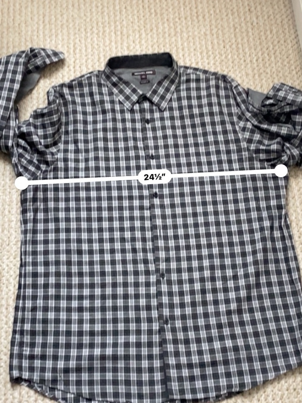 MICHAEL KORS | 100% Cotton Plaid Button Down Shirt Tailored Fit XXL - Picture 17 of 17